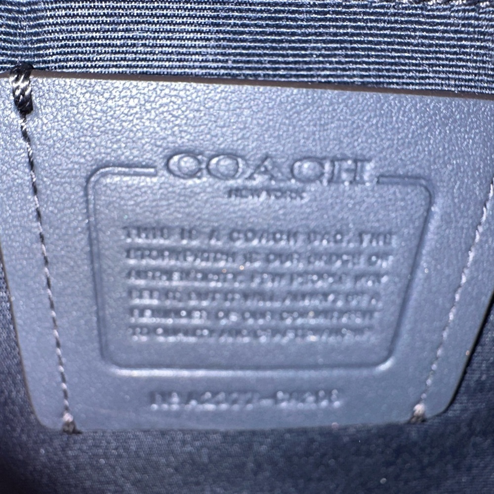 Coach Teal Tote with Navy Stripe Webbing - Picture 5 of 8